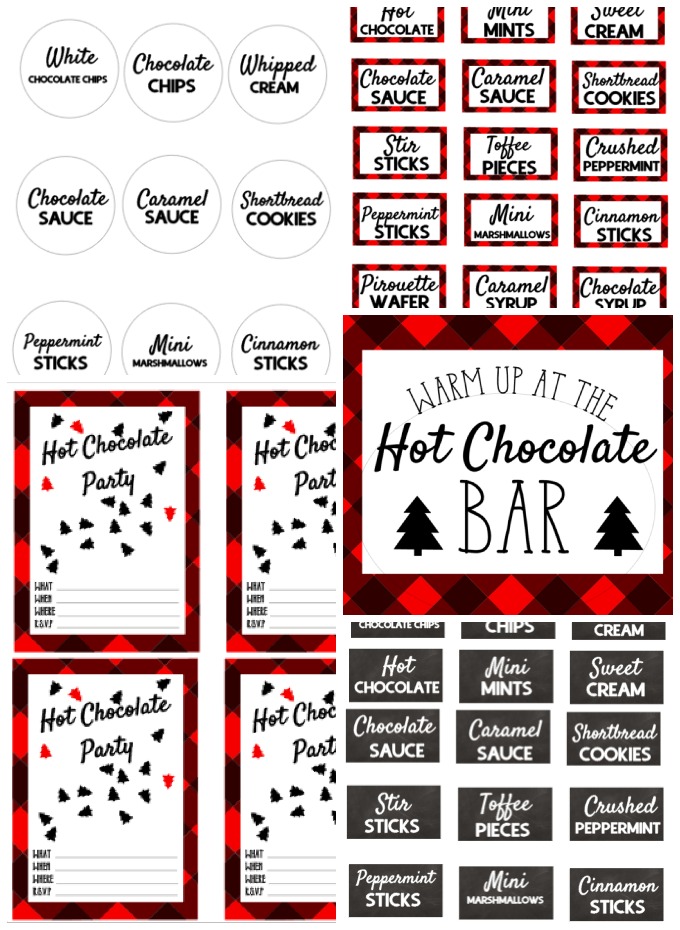 Hot Cocoa Bar Supplies Decoration, Hot Cocoa Bar Banner Christmas Hot  Chocolate Bar Supplies Cocoa Bar Sign Toppings Labels Cup Tags for Winter